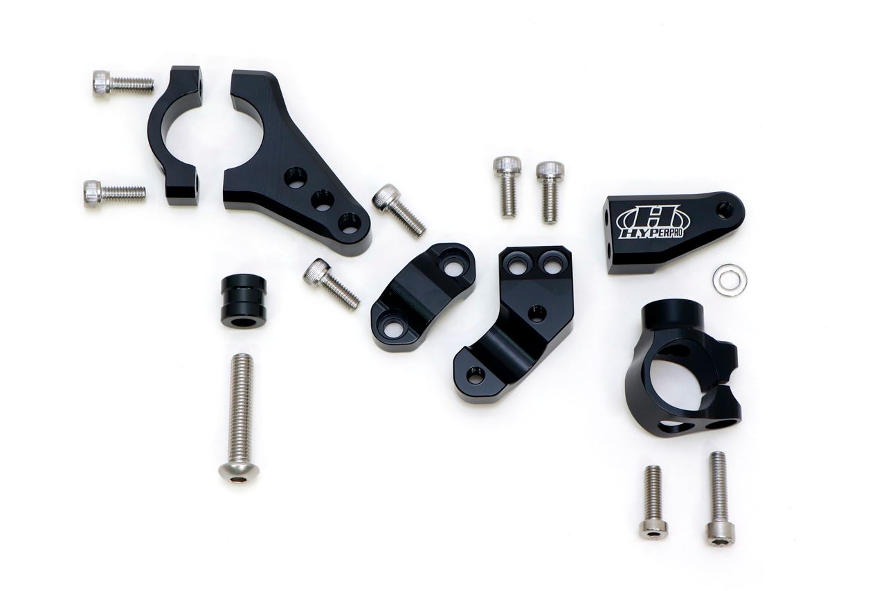 CNC Steering Damper Stay 100mm Forward Pillow Ball Black TYPE-3 CT125 Hunter Cub 23-25