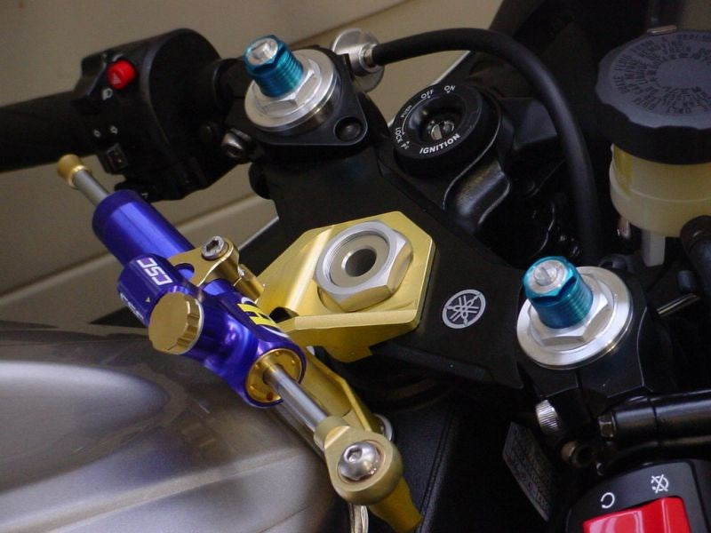 CNCステアリングダンパーステー タイプ3 ゴールド 75mm YZF-R6
