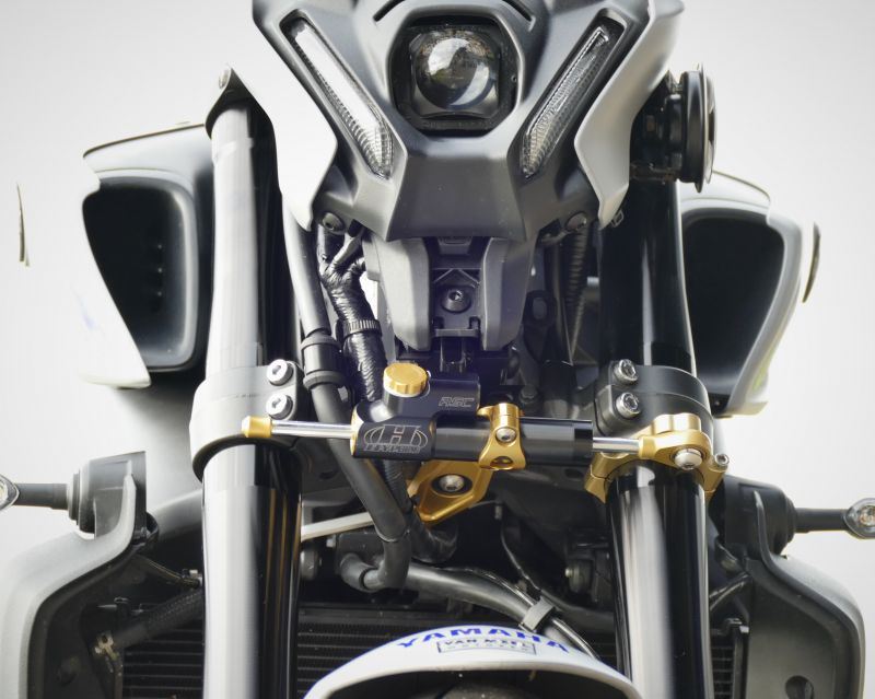 CNCステアリングダンパーステー 68mm 逆ピロボール ブラック TYPE-1 MT-09/SP 21-23/XSR900 21-24