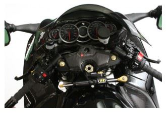 CNC Steering Damper Bracket Black 75mm GSX1400