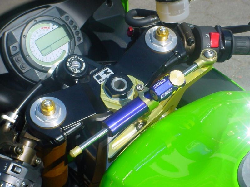 CNC Steering Damper Stay Type 3 Black 75mm ZX-6R ZX-6RR