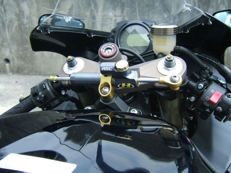 CNCステアリングダンパーステー 純正タイプ タイプ1 ゴールド 75mm ZX-10R ZX-6R