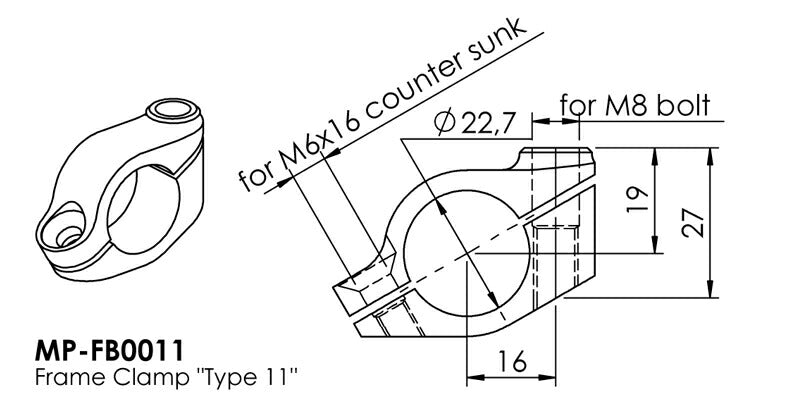 Frame Clamp Type 11 Gold 22.7mm