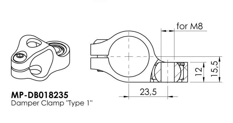 ボディークランプ タイプ1 ブラック 24.6mm