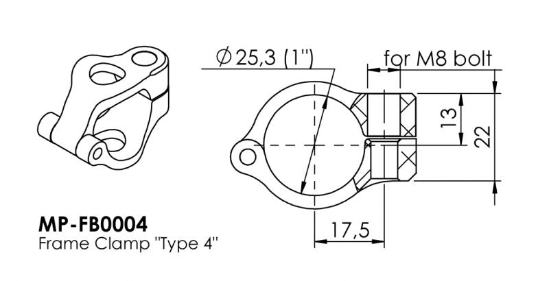 フレームクランプ タイプ4 ゴールド 25.4mm