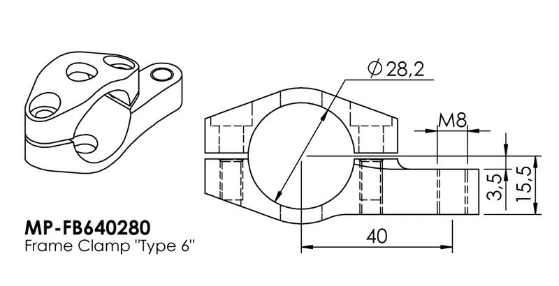 Frame Clamp Type 6 Gold 28.2mm