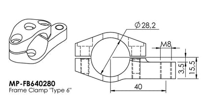 Frame Clamp Type 6 Gold 28.2mm