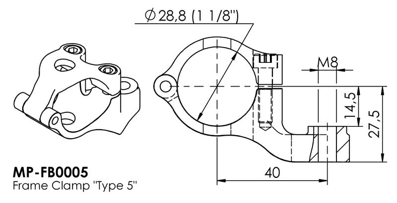 Frame Clamp Type 5 Black 28.8mm