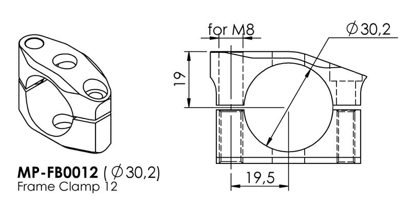 Frame Clamp Type 12 Black 30.2mm