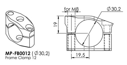 Frame Clamp Type 12 Black 30.2mm