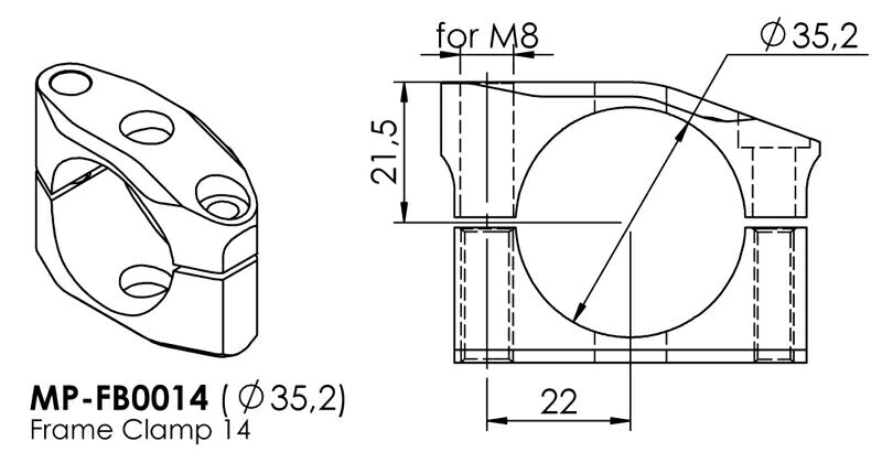 Frame Clamp Type 14 Gold 35.2mm