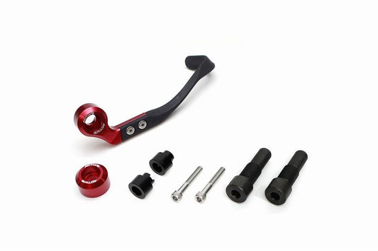 Brake Lever Guard & Bar End Full Set, Red, for M16 Mount (Yamaha)