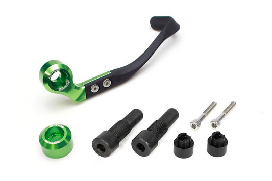 Brake Lever Guard & Bar Ends Full Set - Green - M16 Mounting (Yamaha)