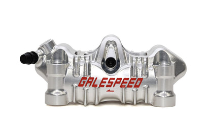 Elaborate Front 4P Radial Caliper 100mm Pitch φ34/30 Titanium Bolts/Titanium Pistons (Left) Silver