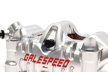 Elaborate Front 4P Radial Caliper 100mm Pitch φ34/30 Titanium Bolts/Titanium Pistons (Left) Silver