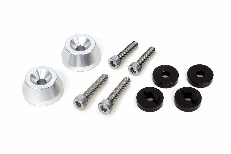M6 Anodized Aluminum Bar Ends with Collar for HONDA/SUZUKI - Silver φ30-L15, Pair