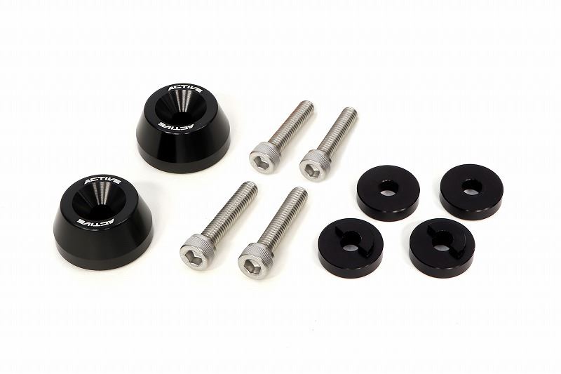 HONDA/SUZUKI M6 Aluminum Bar Ends with Collar Black φ30-L15 Set of Left and Right