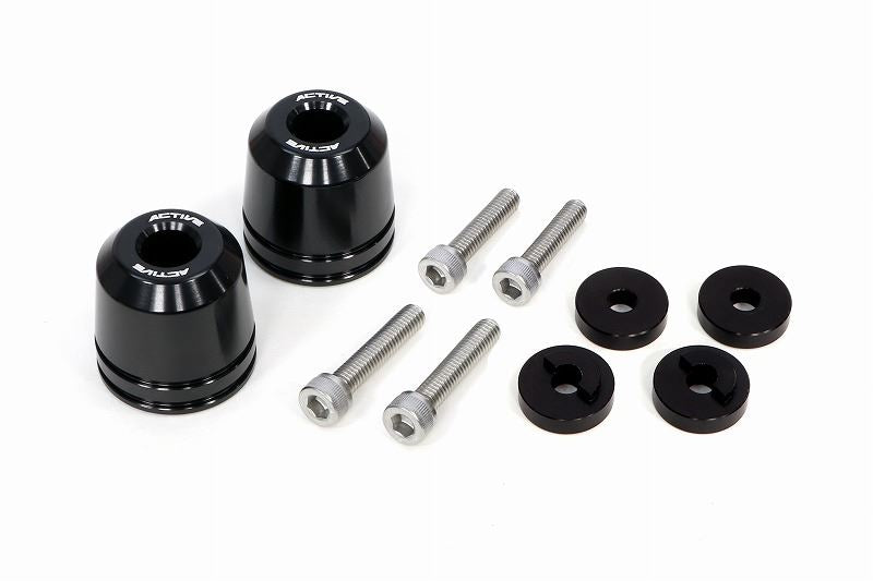 HONDA/SUZUKI M6 Aluminum Bar Ends with Collar, Black, φ33-L33, Pair