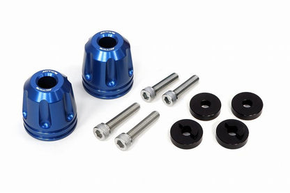 HONDA/SUZUKI M6 Aluminum Bar Ends with Collar - Revolver Blue φ33-L35 (Left/Right Set)