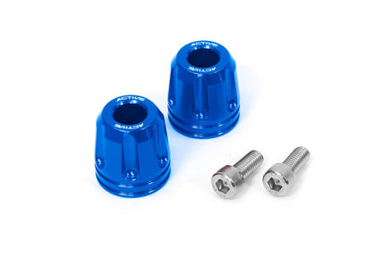 KAWASAKI M8 Colored Aluminum Bar Ends Revolver Blue φ33-L35 (Left and Right Set)