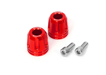 For Kawasaki M8 Aluminum Bar Ends with Color, Revolver Red φ33-L35, Left/Right Set