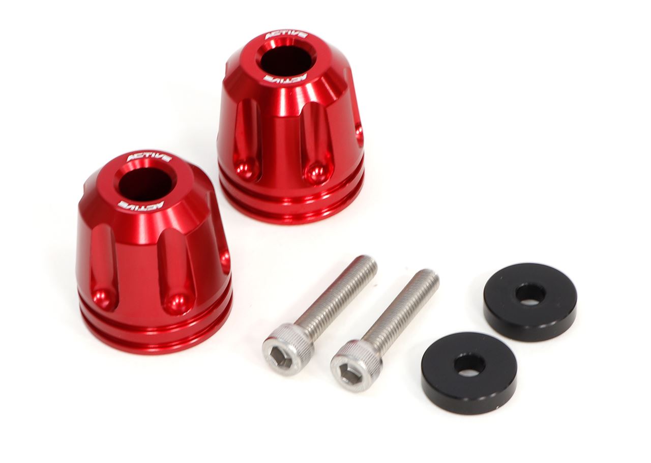 YAMAHA M6 Colored Aluminum Bar Ends Revolver Red φ33-L35 Left and Right Set