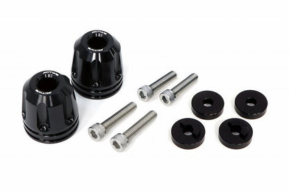 HONDA/SUZUKI M6 Aluminum Bar Ends with Collar, Revolver Black, φ33-L35, Left/Right Set