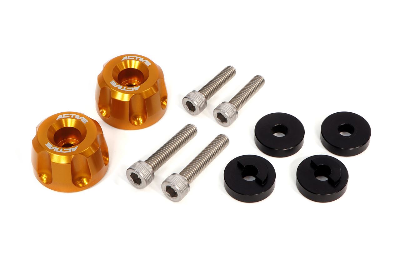 HONDA/SUZUKI M6 Aluminum Bar Ends with Collar, Revolver Gold, φ30-L18, Left and Right Set