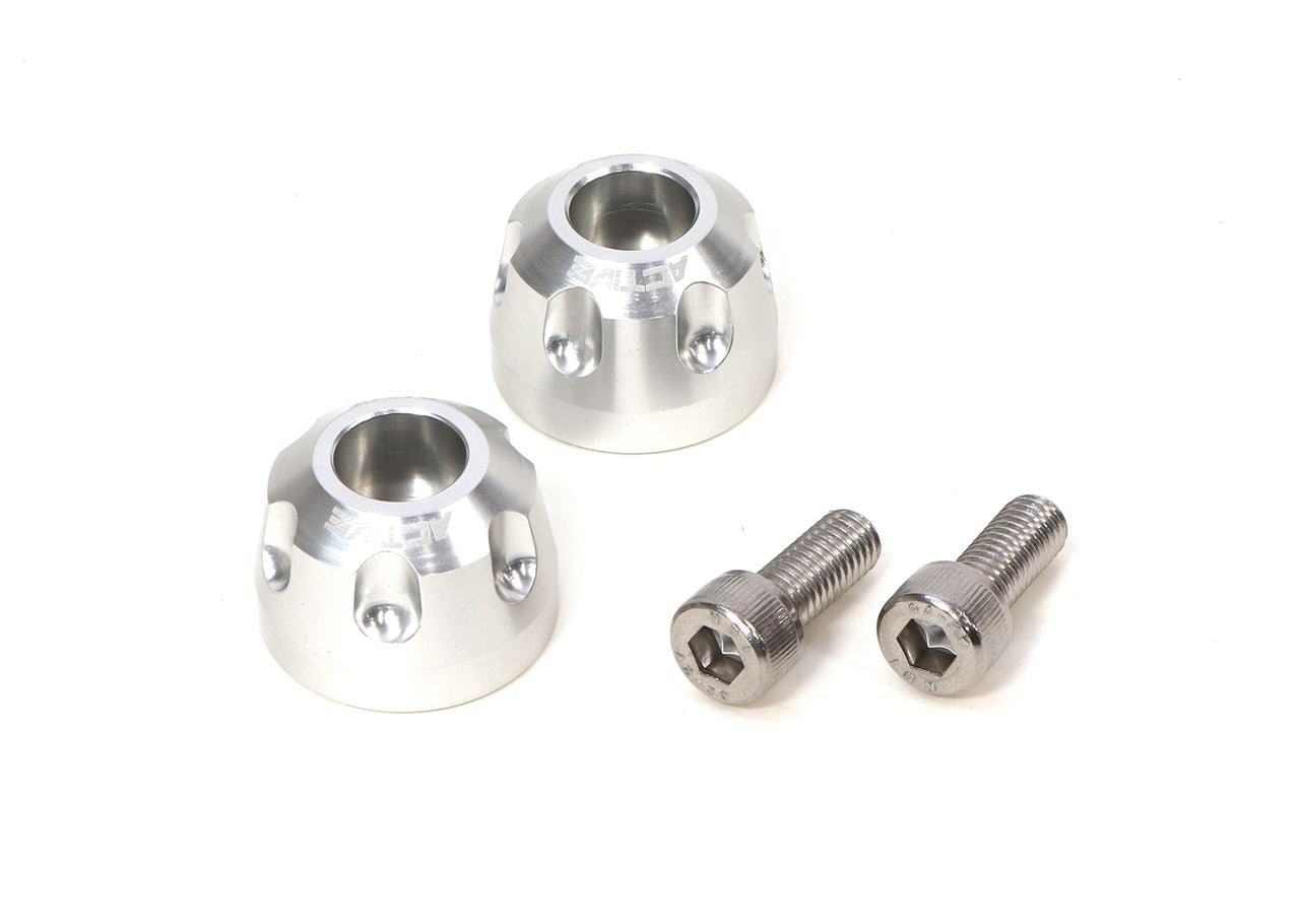 For KAWASAKI M8 Aluminum Bar Ends with Collar, Revolver, Silver, φ33-L22.5, Left and Right Set