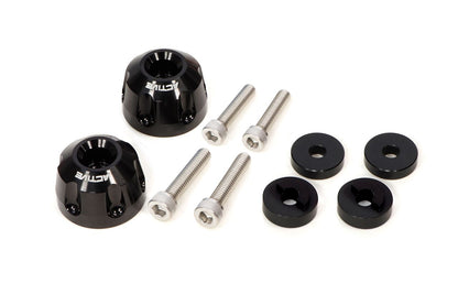 HONDA/SUZUKI M6 Aluminum Bar Ends with Collar, Revolver Black, φ33-L22.5, Set of Left and Right