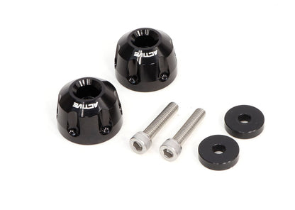 YAMAHA M6 Aluminum Bar Ends with Collar, Revolver Black φ33-L22.5, Left and Right Set