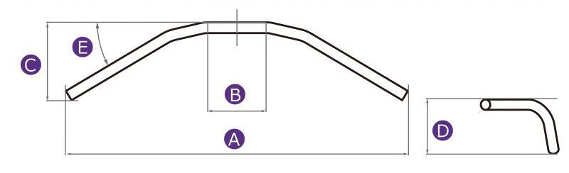 ROAD スチールハンドル ハイタイプ ブラック 711mm