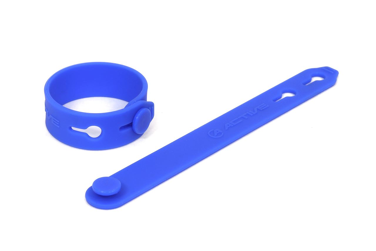 Silicone Bands, Blue, 80mm-95mm, 2 pcs