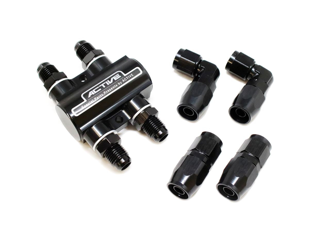 Thermostat Kit #6 with 2 Straight Fittings and 2 90° Fittings, Black