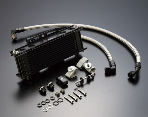 オイルクーラーキット サイド廻し ストレート #8 9-13R ブラック仕様 Z1/Z2/Z750FX-1/Z1000MK2