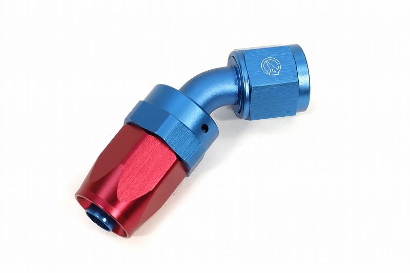 #8 45° Bent Tube Fitting Blue/Red
