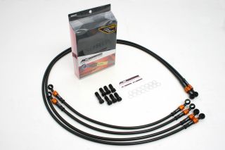 FJ1200 (ABS) Mesh Brake Hose Front/4-piece Black Black/Gold