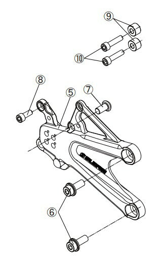 リペア FCK メインプレートASSY ブラック 右側 YZF-R1 15-17