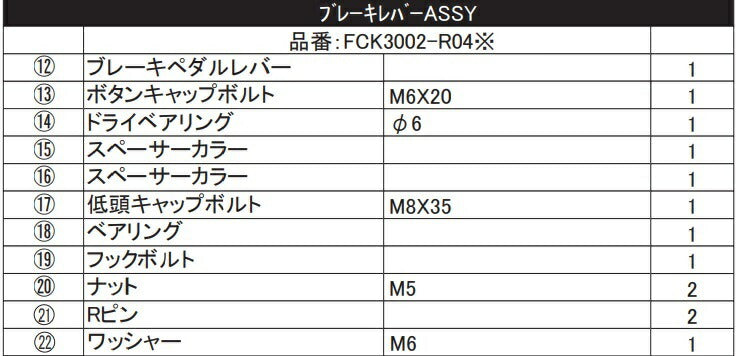 リペア FCK ブレーキレバーASSY ペダル別売 ブラック 右側 YZF-R6 17
