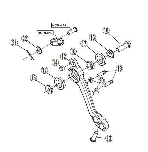 Repair FCK Brake Lever Assy, Pedal Sold Separately, Silver, Right Side, YZF-R6 17