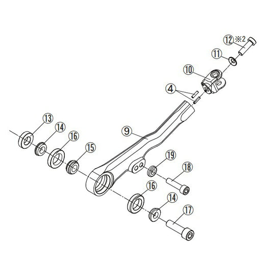 リペア FCK チェンジレバーASSY シフター有 ペダル別売 シルバー 左側 GSXR1000R 17