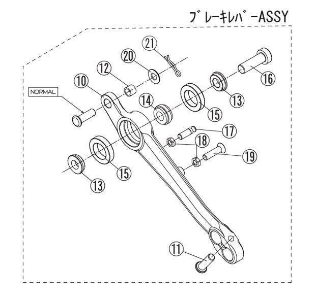リペア FCK ブレーキレバーASSY シフター有 ペダル別売 シルバー 右側 GSXR1000R 17
