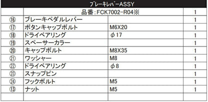 リペア FCK ブレーキレバーASSY ペダル別売 ブラック 右側 Z900RS