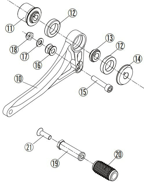 リペア FCK チェンジレバーASSY ブラック ZX-25R/ZX-25R SE 20-21