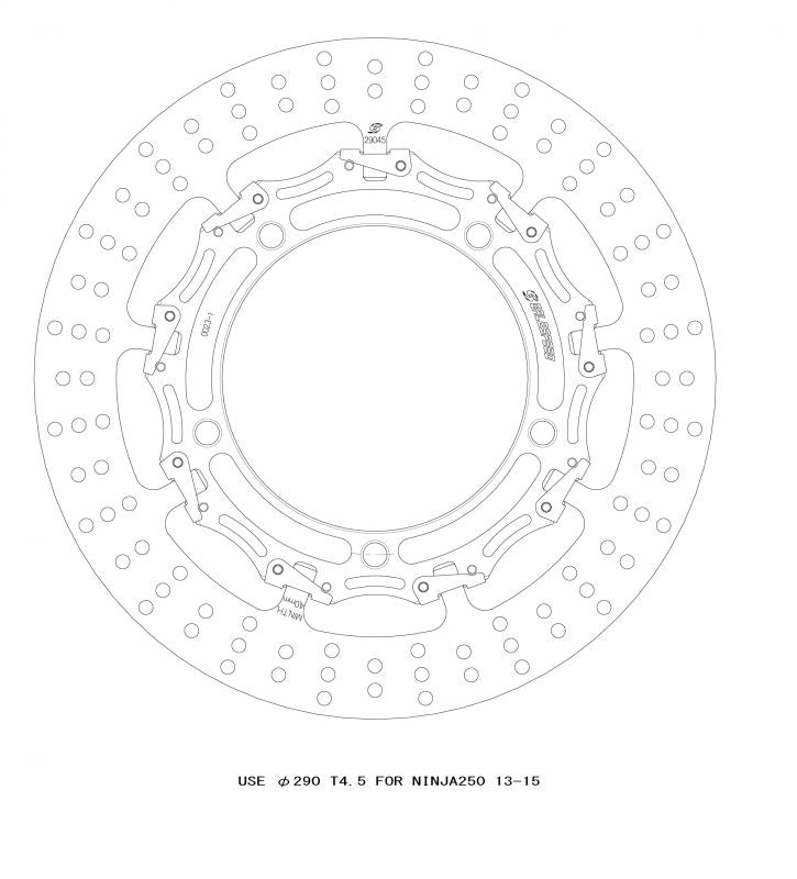 Cross Lock Disc Rotor Front φ290×T4.5 Right side Ninja 250 13-15