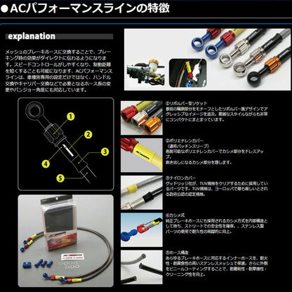 [Outlet] Address V125/G 05-09 (K5-K7/GK5-GK9/ZK7-ZK9) Mesh Brake Hose Front Smoke Blue/Red