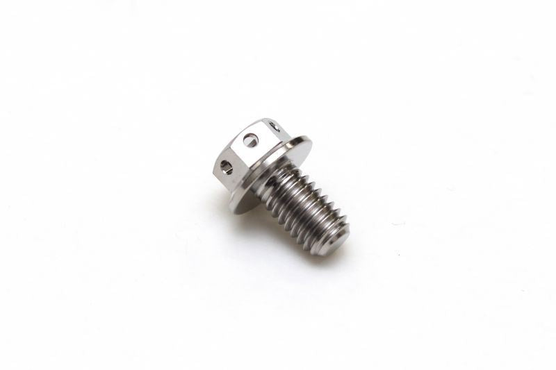 チタン フランジボルト 全ネジ ワイヤリング穴あり M6×P1.00 10mm(L) レーススペック