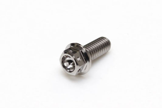 チタン フランジボルト 全ネジ ワイヤリング穴あり M6×P1.00 15mm(L) レーススペック