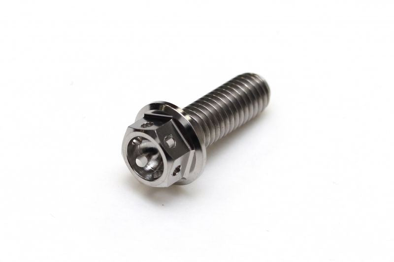 チタン フランジボルト 全ネジ ワイヤリング穴あり M6×P1.00 18mm(L) レーススペック