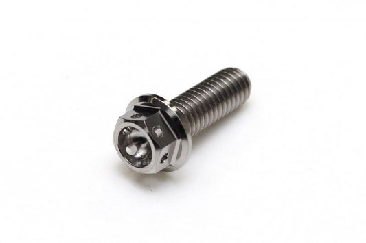 チタン フランジボルト 全ネジ ワイヤリング穴あり M6×P1.00 18mm(L) レーススペック